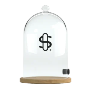Stündenglass Beverage Cloche – Wooden Base