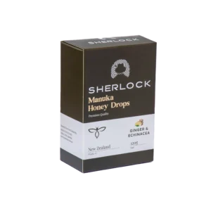 Sherlock New Zealand Manuka Honey Drops – Ginger & Echinacea